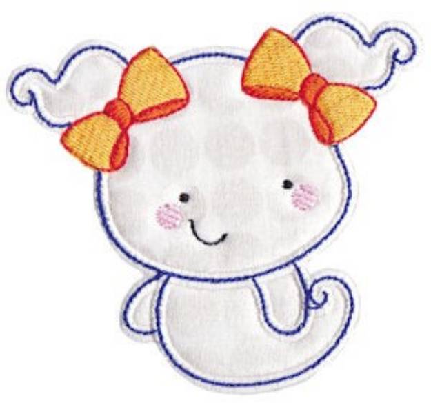 Picture of Pigtail Ghost Applique Machine Embroidery Design