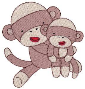 Picture of Sock Monkey Mom Machine Embroidery Design