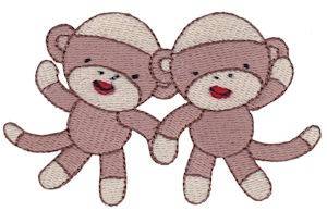 Picture of Dancing Sock Monkeys Machine Embroidery Design