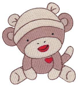 Picture of Baby Sock Monkey Machine Embroidery Design