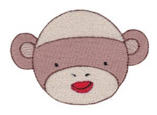 Picture of Sock Monkey Head Machine Embroidery Design