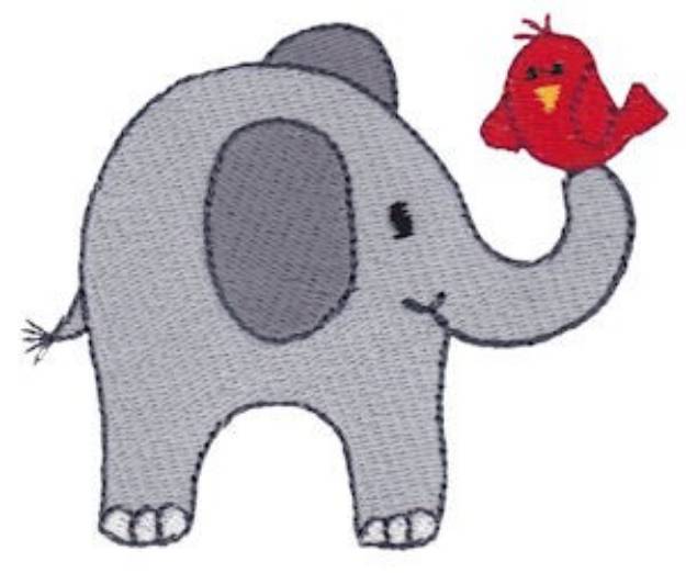 Picture of Happy Little Elephant Machine Embroidery Design
