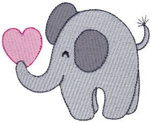 Picture of Little Valentines Day Elephant Machine Embroidery Design