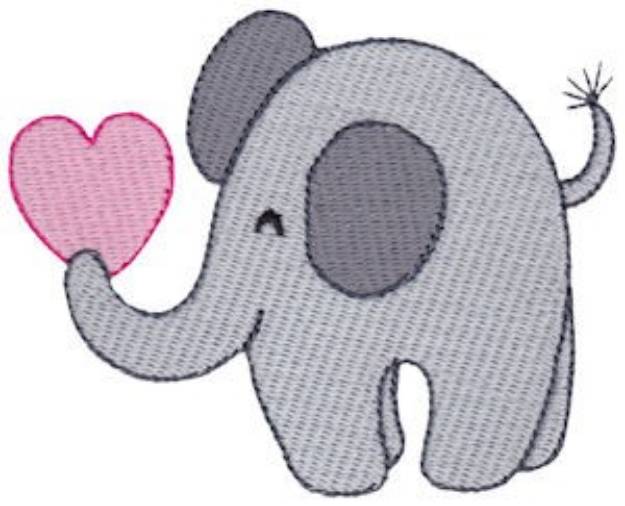Picture of Little Valentines Day Elephant Machine Embroidery Design