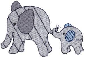 Picture of Little Elephant Family Machine Embroidery Design
