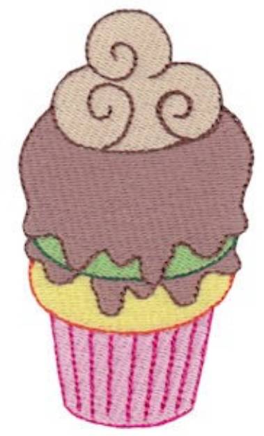 Picture of Cupcake With Ice Cream Machine Embroidery Design