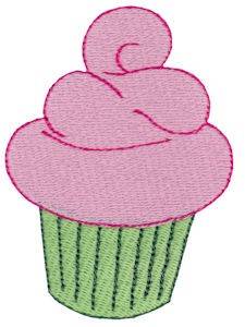 Picture of Cupcake With Icing Machine Embroidery Design