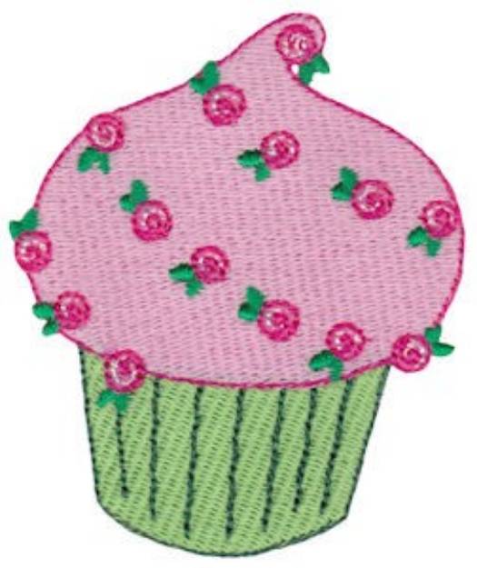Picture of Cupcake & Roses Machine Embroidery Design
