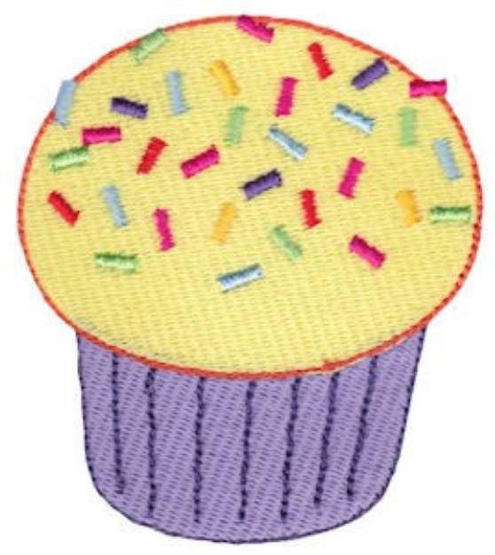 Picture of Cupcake With Sprinkles Machine Embroidery Design
