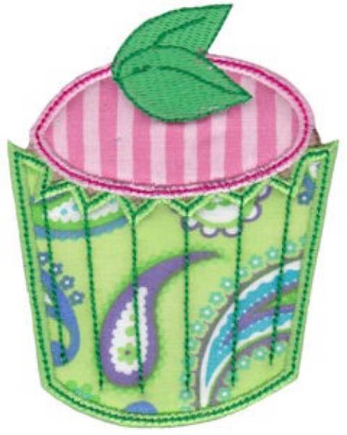 Picture of Mint Cupcake Applique Machine Embroidery Design