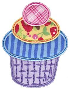 Picture of Colorful Cupcake Applique Machine Embroidery Design