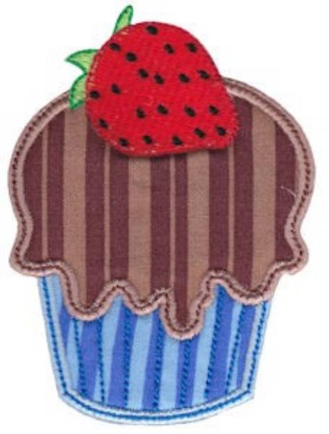 Picture of Strawberry Cupcake Applique Machine Embroidery Design