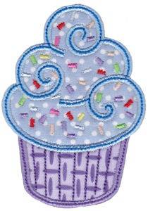 Picture of Blue Cupcake Applique Machine Embroidery Design