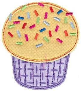 Picture of Sprinkled Cupcake Applique Machine Embroidery Design