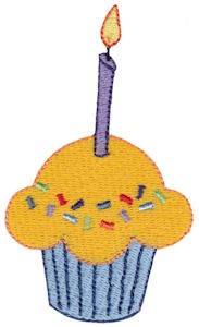 Picture of Tiny Birthday Cupcake Machine Embroidery Design