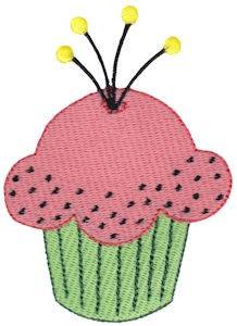 Picture of Tiny Pink Cupcake Machine Embroidery Design