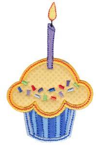 Picture of Birthday Cupcake Applique Machine Embroidery Design