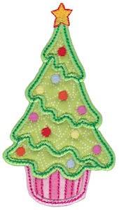 Picture of Christmas Cupcake Applique Machine Embroidery Design