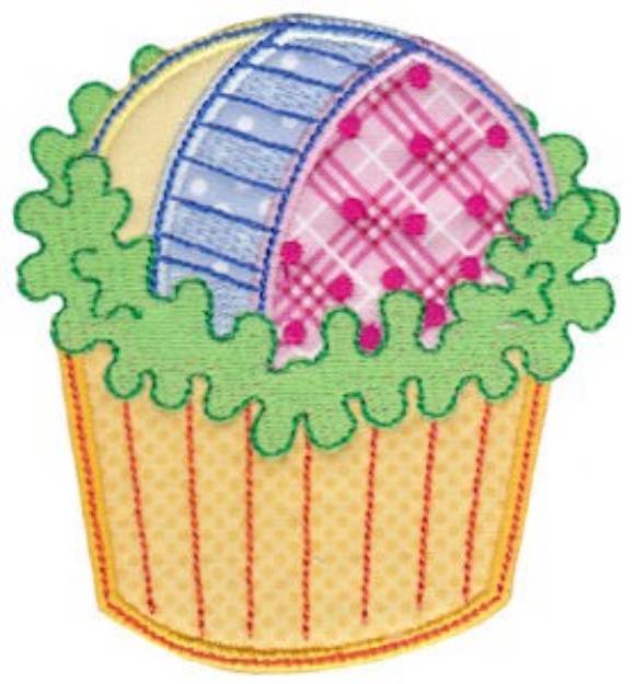 Picture of Neapolitan Cupcake Applique Machine Embroidery Design