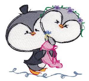 Picture of Cuddle Me Penguins Machine Embroidery Design