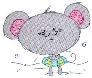 Picture of Cuddle Me Swimming Mouse Machine Embroidery Design