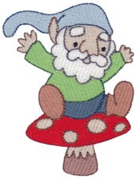 Picture of Garden Gnome & Mushroom Machine Embroidery Design