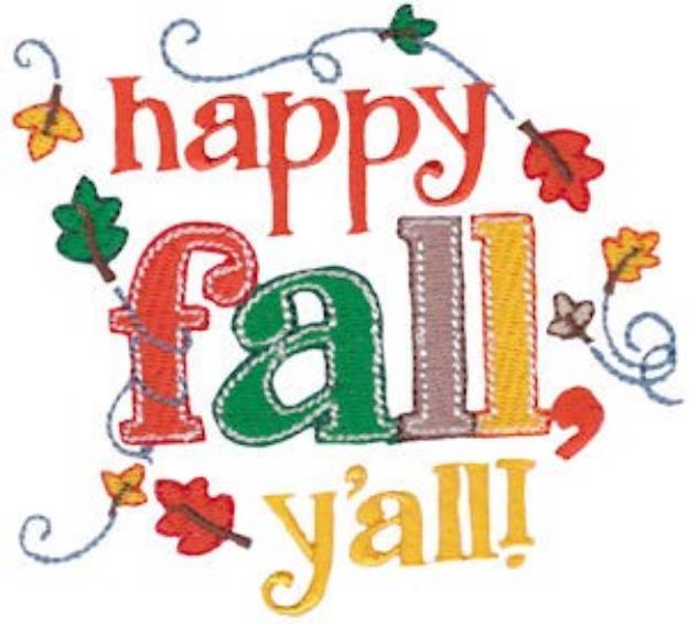 Picture of Happy Fall YAll Machine Embroidery Design
