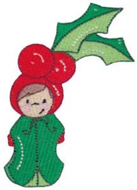 Picture of Christmas Holly Baby Machine Embroidery Design