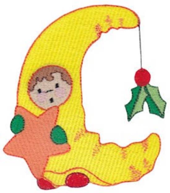 Picture of Christmas Moon Costume Machine Embroidery Design