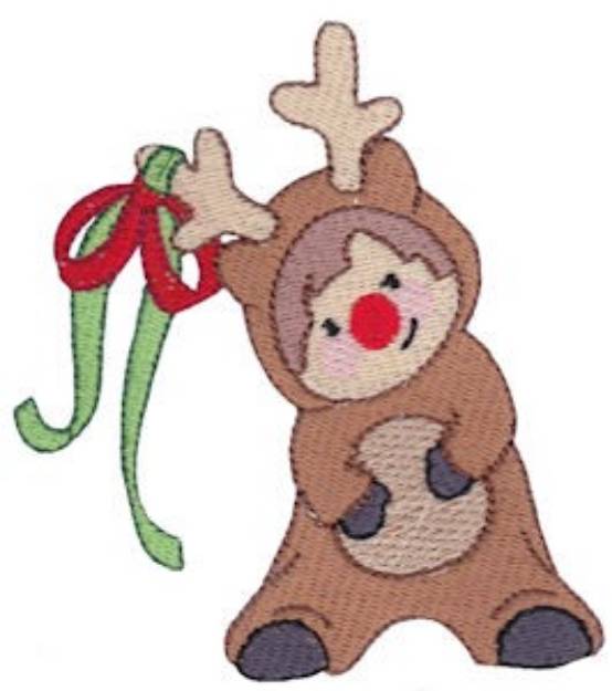 Picture of Christmas Reindeer Costume Machine Embroidery Design