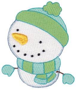 Picture of Bundled Up Snowman Machine Embroidery Design