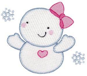 Picture of Baby Snowgirl Machine Embroidery Design