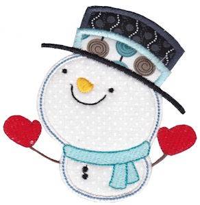 Picture of Adorable Snowman Applique Machine Embroidery Design