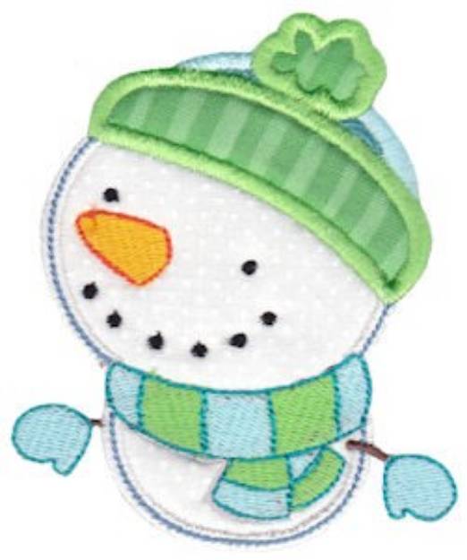Picture of Bundled Up Snowman Applique Machine Embroidery Design