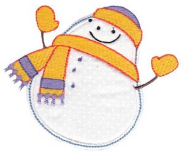 Picture of Pudgy Snowman Applique Machine Embroidery Design