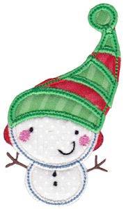 Picture of Tiny Snowman Applique Machine Embroidery Design