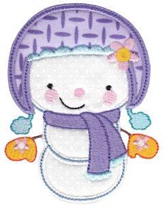 Picture of Cute Snowman Applique Machine Embroidery Design
