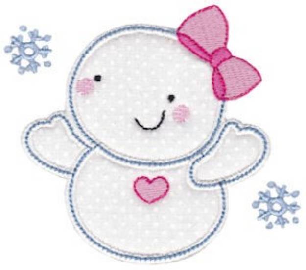 Picture of Baby Snow Girl Applique Machine Embroidery Design