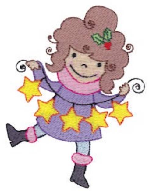 Picture of Christmas Pixie & Stars Machine Embroidery Design