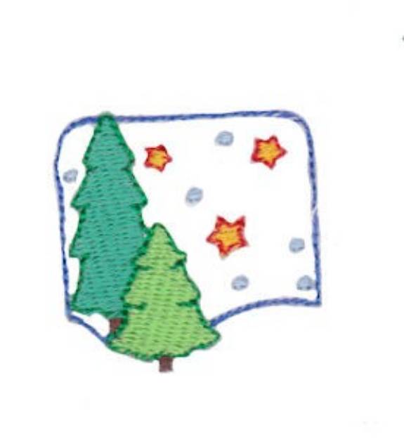 Picture of Christmas Mini Tree Scene Machine Embroidery Design