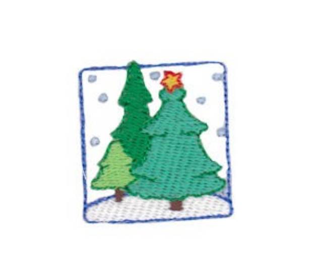 Picture of Christmas Square Mini Tree Scene Machine Embroidery Design
