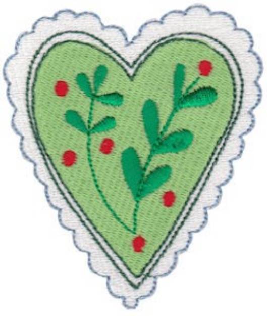 Picture of Christmas Melody Heart Machine Embroidery Design