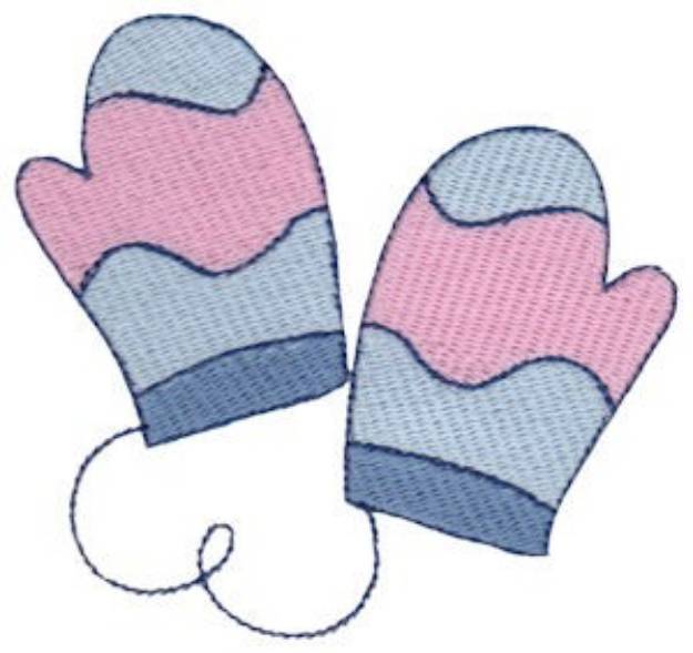 Picture of Christmas Melody Mittens Machine Embroidery Design