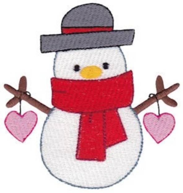 Picture of Christmas Melody Snowman Machine Embroidery Design
