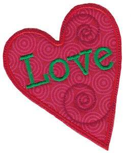 Picture of Christmas Melody love Heart Applique Machine Embroidery Design