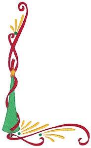 Picture of Christmas Doodad Tree Corner Machine Embroidery Design