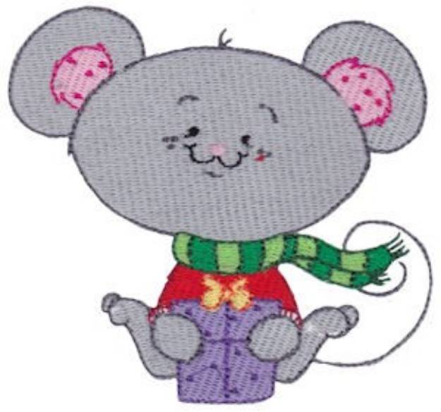 Picture of Winter Critter mouse Machine Embroidery Design