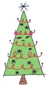 Picture of Winter Critter Christmas Tree Machine Embroidery Design