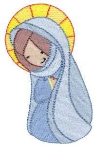 Picture of Cute Nativity Mary Machine Embroidery Design