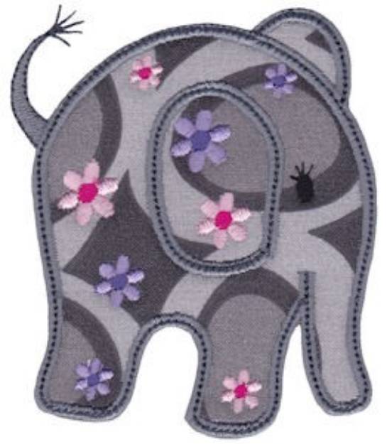 Picture of Little Elephant Applique Machine Embroidery Design
